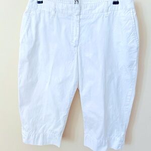 Lands' End Womens Chino Bermuda Shorts White Size 6P Pockets White